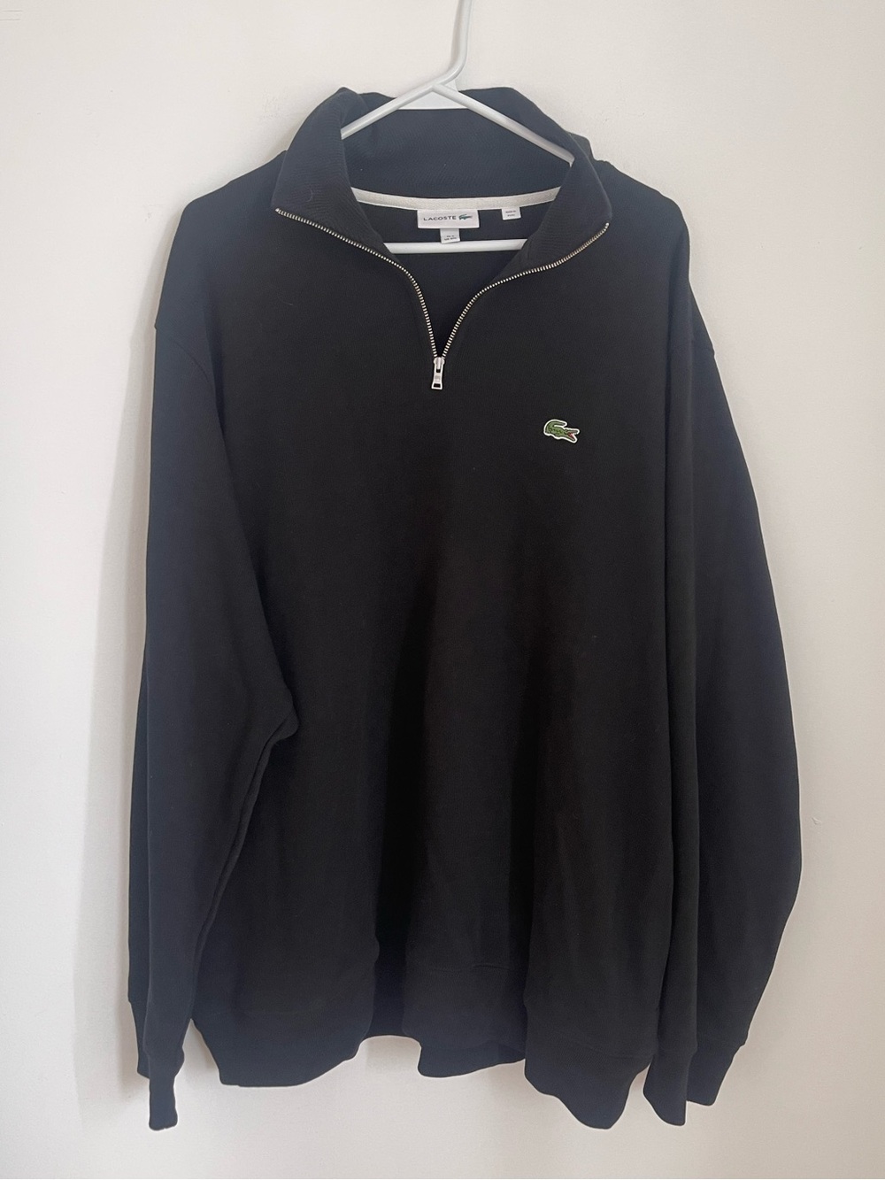 Lacoste Men's Zip-Up Fleece Sweatshirt Black Jacket 3XL